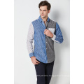 fashion cotton printed contrast long sleeve mens shirts